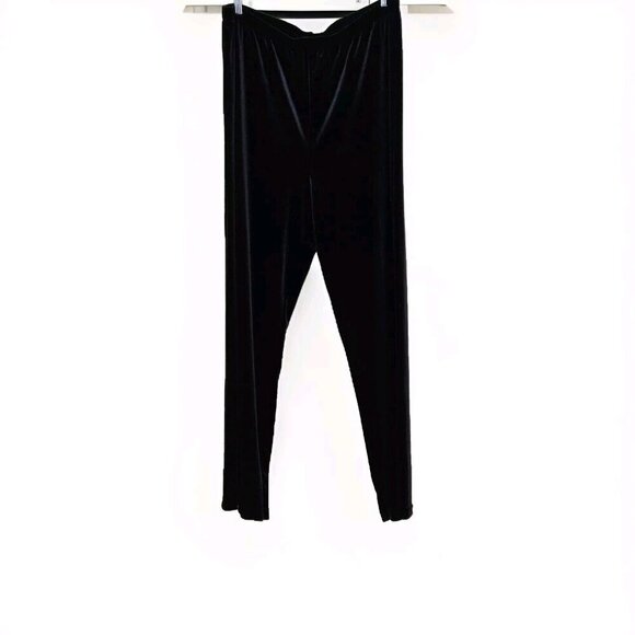 Coldwater Creek Pants Women XL Black Velvet Comfort Stretch Pull On Goth Witchy - Picture 14 of 15